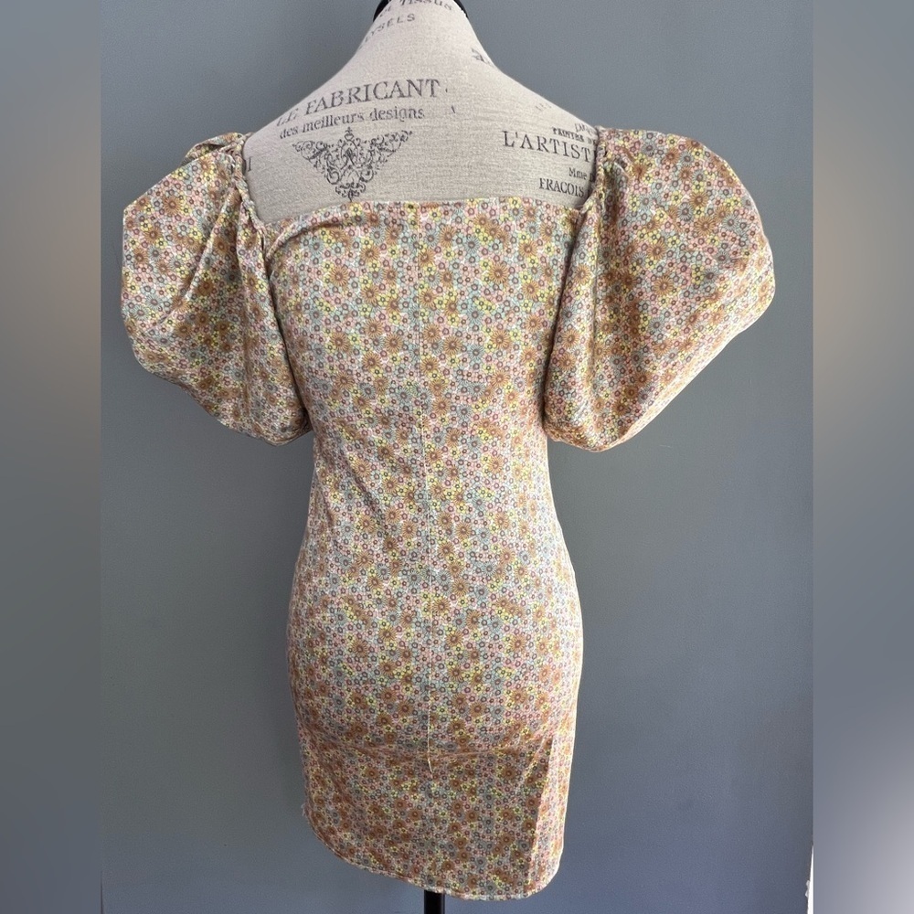 ZARA Satin Effect Floral Dress Pristine condition Size Large - Picture 5 of 11